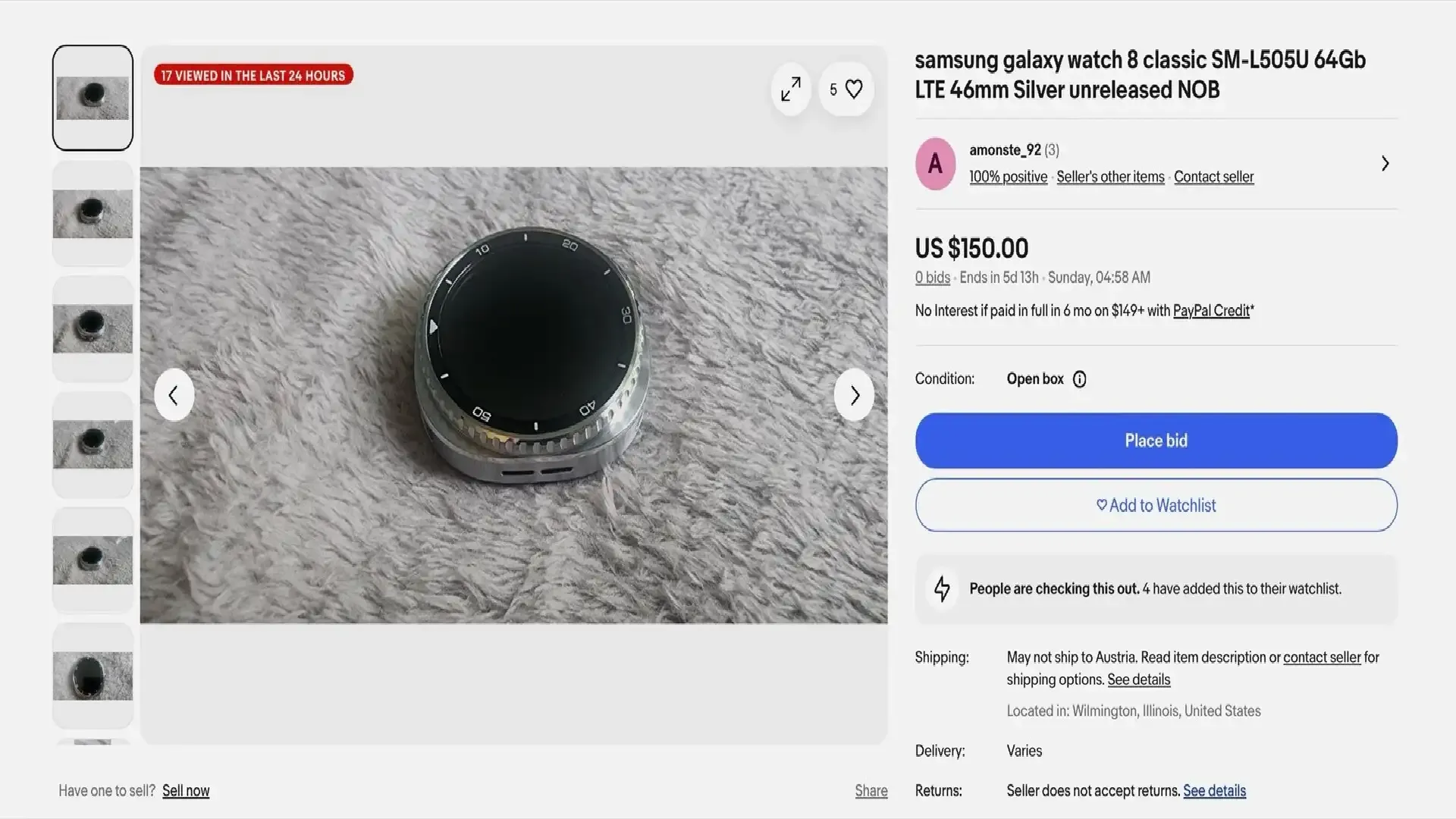 Samsung Galaxy Watch 8 Classic Prototype Leaks on eBay