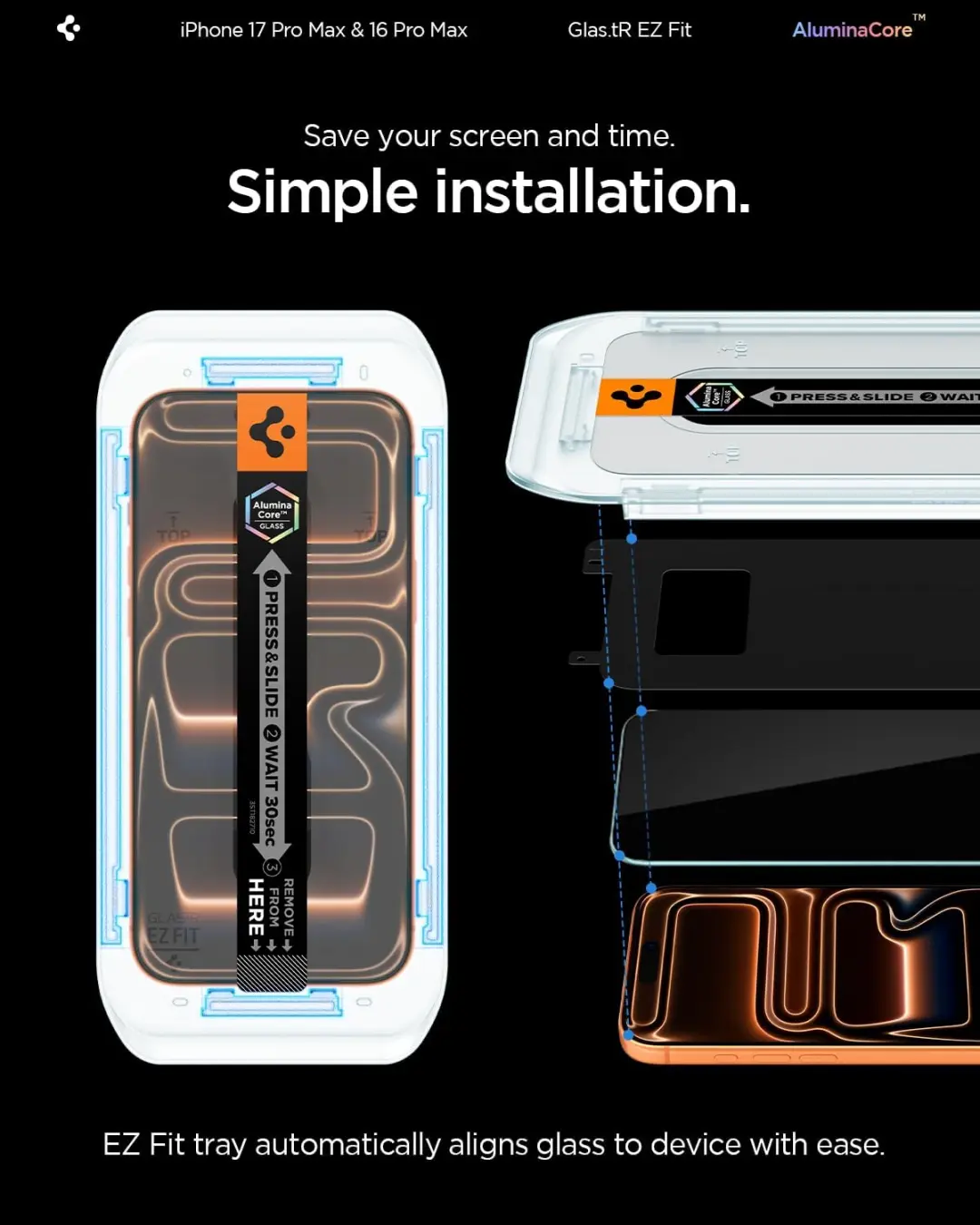 Spigen AluminaCore Screen Protector iPhone 17 Pro